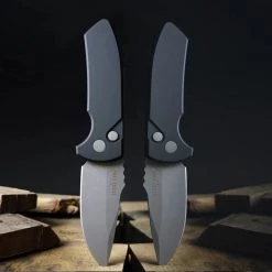 Pro-Tech Short Blade Rockeye (SBR) LEFT Automatic Blk Alum (2.5" S35VN Acid Wash) LG411LH