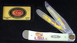 Case LSU19-CATSB Trapper Gift Set, LSU Smooth Natural Bone Handle (6254 SS)