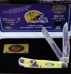 Case LSU19-CATY Trapper Gift Set, LSU Yellow Synthetic Handle (3254 SS) -Knives Sales LSU19 CATY.1 04800.1581528832