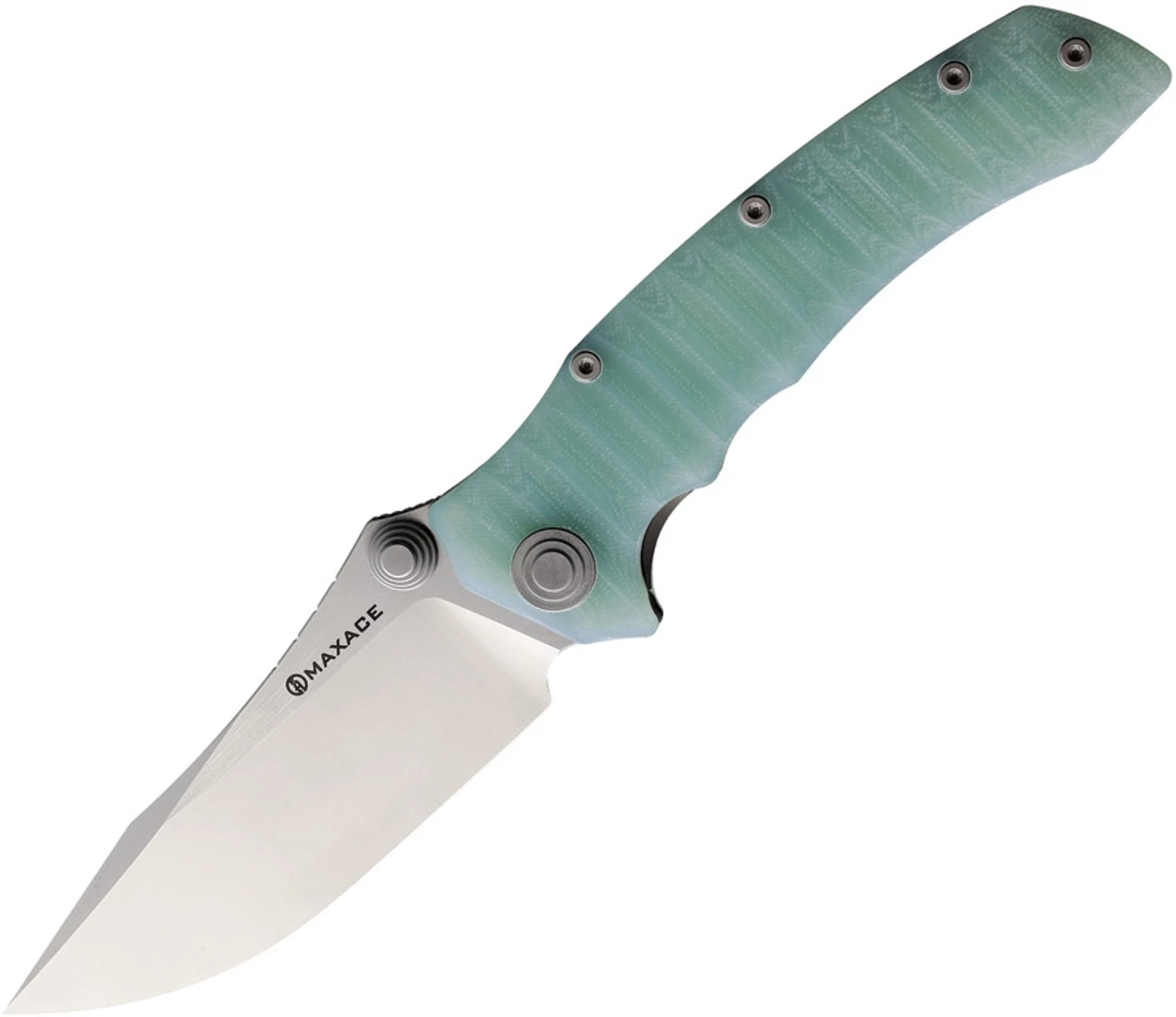 Maxace Sandstorm K - Jade Sculpted G10 (4.4" Bohler K110 Satin) MSK06 3 Maxace Sandstorm K - Jade Sculpted G10 (4.4" Bohler K110 Satin) MSK06