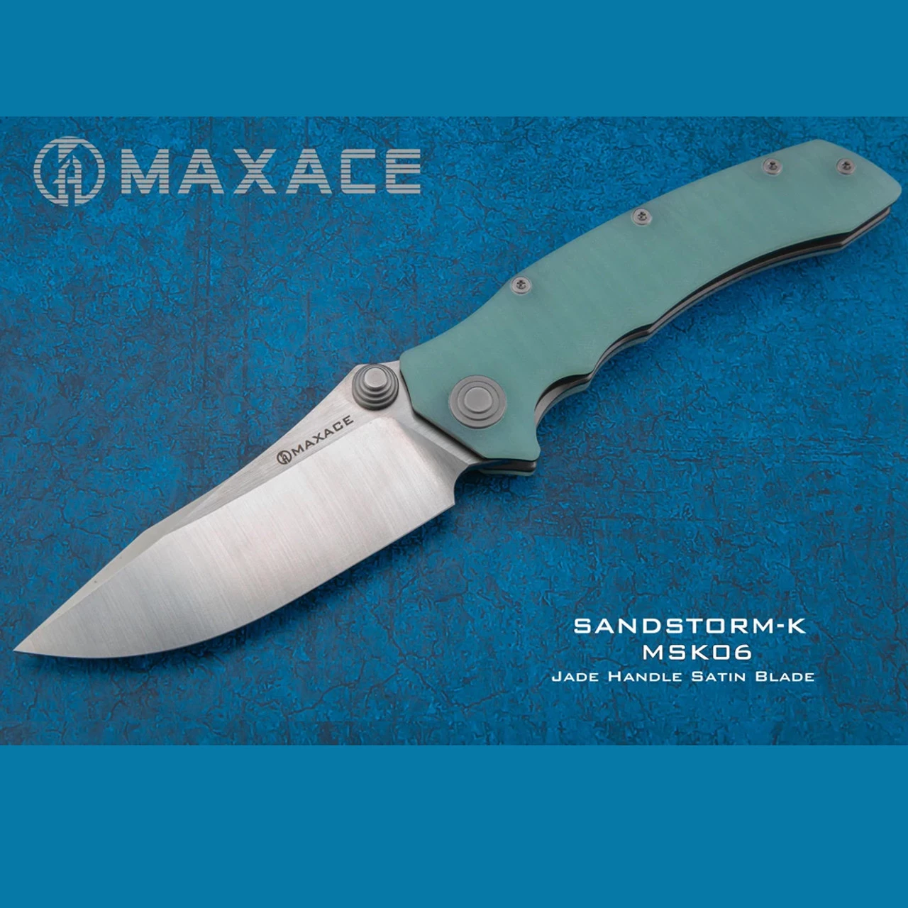 Maxace Sandstorm K - Jade Sculpted G10 (4.4" Bohler K110 Satin) MSK06 4 Maxace Sandstorm K - Jade Sculpted G10 (4.4" Bohler K110 Satin) MSK06 - Image 2