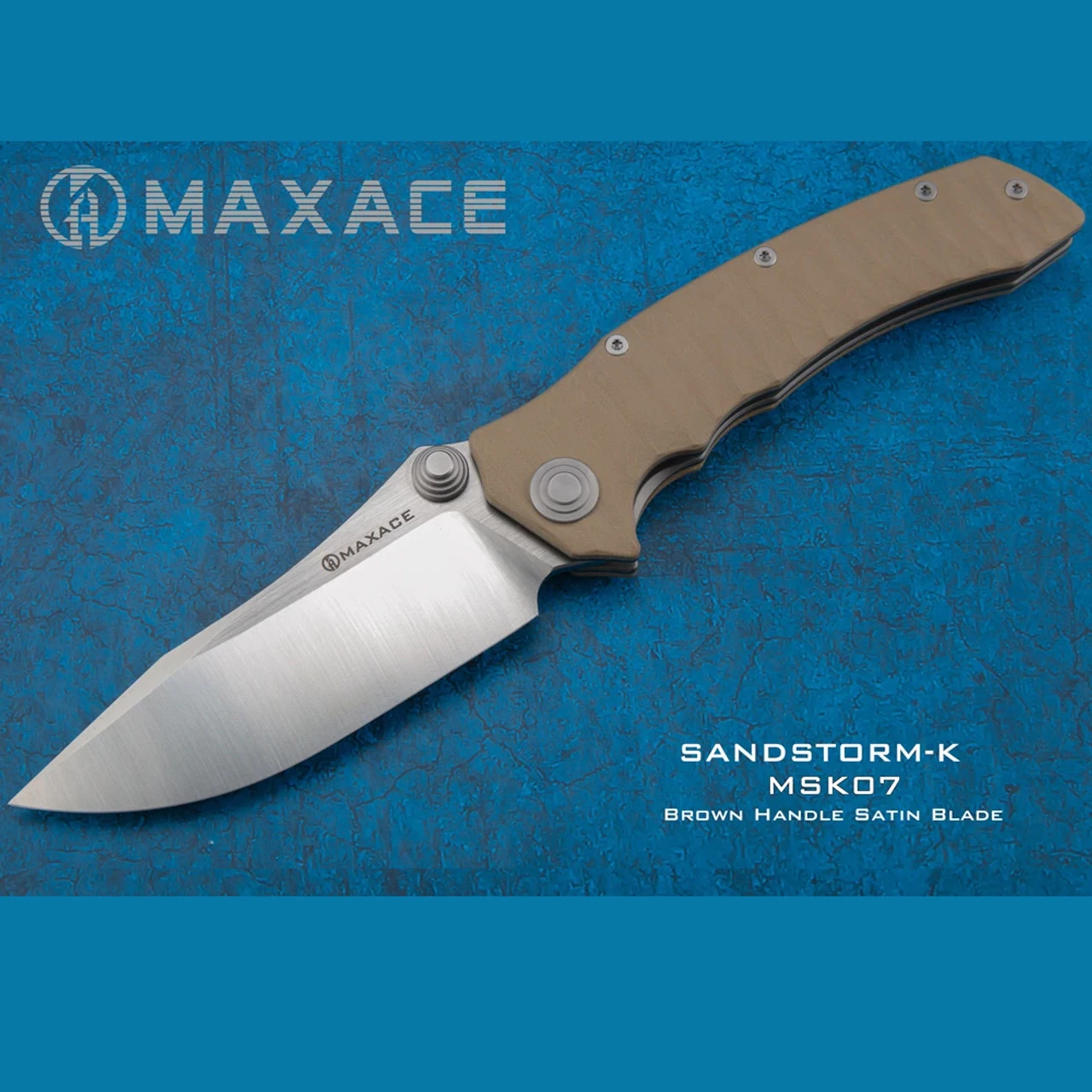 Maxace Sandstorm K - Brown Sculpted G10 (4.4" Bohler K110 Satin) MSK07 4 Maxace Sandstorm K - Brown Sculpted G10 (4.4" Bohler K110 Satin) MSK07 - Image 2