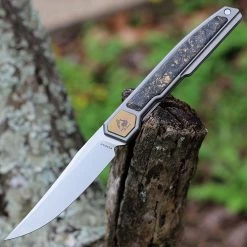 Maxace Persian Front Flipper - Gray Ti / CF (4" Satin M390) MCPS01