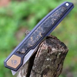 Maxace Persian Front Flipper - Dark Purple Ti / CF (4" Satin M390) MCPS02 -Knives Sales MAXMCPS02.3 76785.1639759605