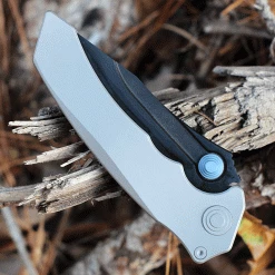 Maxace Sandstorm V2 - Smooth Gray Ti (4.25" M390 Black) MCS02 -Knives Sales MAXMCS202.3 95428.1629315299