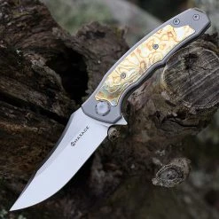 Maxace Halictus 2.0 - Ti / Mokume (3.9" M390 Satin) MHLT201