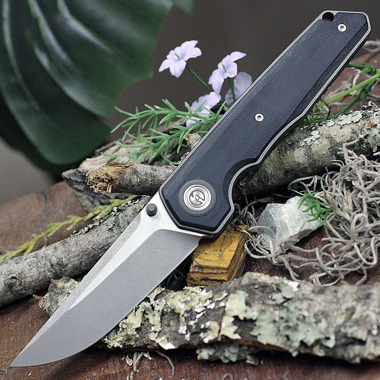 Maxace Knives Samurai MSM10, 3.74" K110 Gray Drop Point Plain Blade, Black G-10 Handle 3 Maxace Knives Samurai MSM10, 3.74" K110 Gray Drop Point Plain Blade, Black G-10 Handle