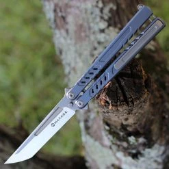Maxace Pelican-M Balisong Blue Ti (3.54" M390 Satin) MCPM02