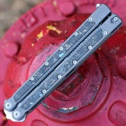 Maxace Shi Balisong Ti / Carbon Fiber (4.33" M390 Satin) MSCH201 -Knives Sales MCSH201.2 22760.1659030814