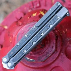 Maxace Shi Balisong Ti / Carbon Fiber (4.33" M390 Satin) MSCH201 -Knives Sales MCSH201.3 58451.1659030814