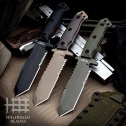 Halfbreed MIK-02 Medium Infantry Knife Blk G10 (5.3" Blk Partially Serr) MIK-02 BLK