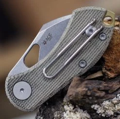 GiantMouse ACE Nibbler GRN Canvas Folding (2" N690 )-NIBBLER-GREEN-CANVAS -Knives Sales NIBBLER GREEN CANVAS.1 12151.1661371036