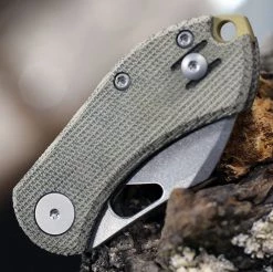 GiantMouse ACE Nibbler GRN Canvas Folding (2" N690 )-NIBBLER-GREEN-CANVAS -Knives Sales NIBBLER GREEN CANVAS.2 03214.1661371036