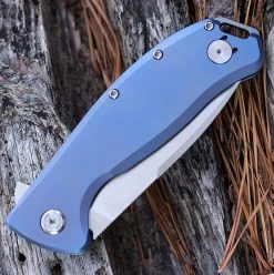 PMP Knives Big Boy Flipper - Blue Ti (3.65" 14C28N Satin) PMP023 -Knives Sales PMP023.3 37118.1641314825