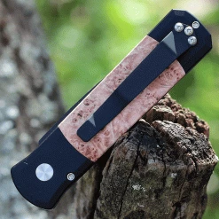 Pro-Tech Godson Automatic - Blk / Maple Burl Wood (3.15" Blk) 707 9 Pro-Tech Godson Automatic - Blk / Maple Burl Wood (3.15" Blk) 707 -Knives Sales PT707.1 16329.1637246340