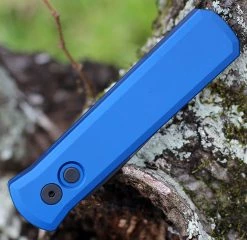 Pro-Tech Godson Automatic Blue Alum (3.1" 154CM DLC Blk) 721-BLUE -Knives Sales PT721 BLUE.3 67794.1643745156