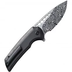 WE Mini Malice Button Lock -Black Ti (2.98" Damasteel) WE054BL-DS1 -Knives Sales Product 99809 70579.1658946369