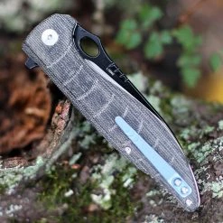 QSP Locust Lam. Flax Micarta (3.8" VG10 Black/Satin) QS117-B -Knives Sales QS117B.2 62595.1603912577