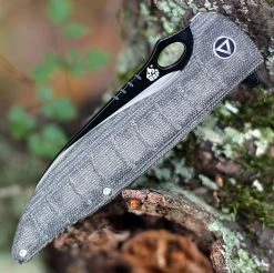 QSP Locust Lam. Flax Micarta (3.8" VG10 Black/Satin) QS117-B -Knives Sales QS117B.3 93236.1603912577