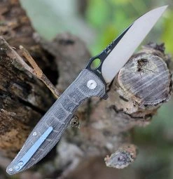 QSP Locust Lam. Flax Micarta (3.8" VG10 Black/Satin) QS117-B -Knives Sales QS117B 46977.1603912577