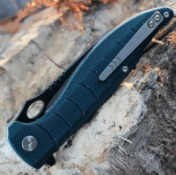 QSP Locust Blue Micarta (3.8” 154CM Black/ Satin) QS117-C -Knives Sales QS117C.3 47007.1635346602