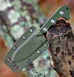 QSP Knife Neckmuk Neck Knife QS125-C, 2.875" D2 Plain Blade, Green G10 Handle -Knives Sales QS125C 32492.1603890311