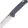 QSP Penguin Frame Lock - Blue Sculpted Ti (3" 154CM SW) QS130-RFRG1 -Knives Sales QS130RFRG1 65513.1648148209