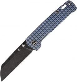 QSP Penguin Frame Lock - Blue Sculpted Ti (3" 154CM Blk SW) QS130-SFRG