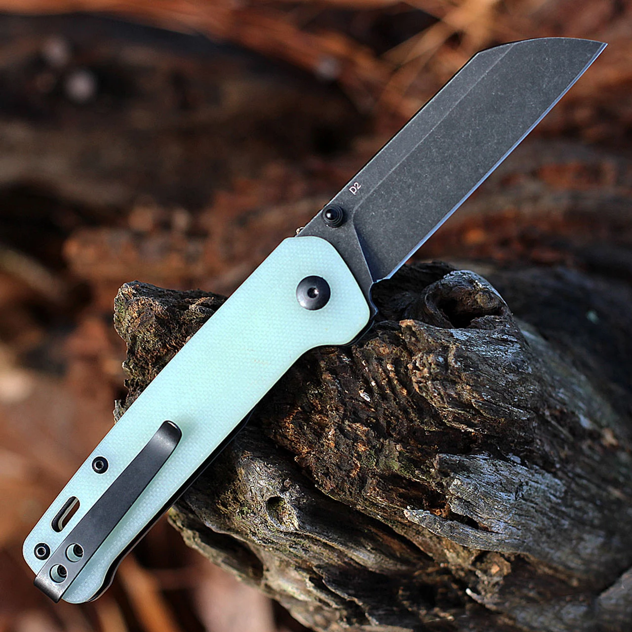 QSP Penguin - Jade G-10 (3" D2 Blk Stonewashed) QS130-W 4 QSP Penguin - Jade G-10 (3" D2 Blk Stonewashed) QS130-W - Image 2