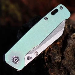 QSP Penguin Frame Lock - Green SW Ti (3" 154CM Stonewashed) QS130-X -Knives Sales QS130X.2 32859.1647527824