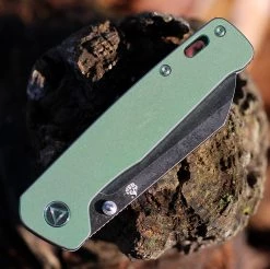 QSP Penguin Frame Lock - Green SW Ti (3" 154CM Black SW) QS130-Y -Knives Sales QS130Y.2 09148.1647531558