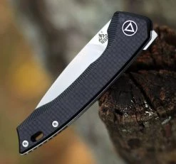 QSP Knife Leopard Linerlock CF QS135-A, 3.0" Sandvik 14C28N Satin Plain Blade, Carbon fiber overlay G10 -Knives Sales QS135A.3 95516.1603914876