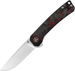 QSP Osprey Flipper - G10/CF Red (3.25"14C28N Satin) QS139-F1