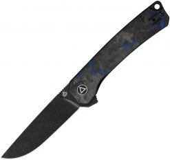 QSP Osprey Flipper - CF / Blue G10 (3.25"14C28N Black) QS139-G2