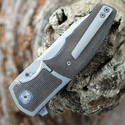 Reate MINI Crossroads Frame Lock - Green Micarta / Ti (3.3" M390 Satin) -Knives Sales REA106.2 26281.1652191849