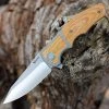 Reate MINI Crossroads Frame Lock - Natural Micarta / Ti (3.3" M390 Satin) -Knives Sales REA109.1 99104.1658868634