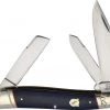 Rough Ryder Stockman Blue Jean - Blue Micarta w/ Orange (3.6" 440 Satin) RR2355 -Knives Sales RR2355 83654.1645544747
