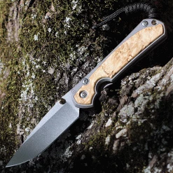 Chris Reeve Small Sebenza 31 Box Elder Burl Inlay (2.99" S45VN SW Drop Point) -S31-1108 (DOB-3/24/22)