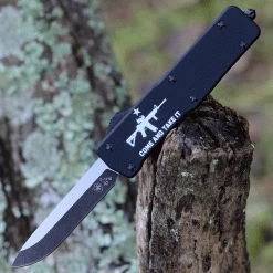 Templar Premium Lightweight Small OTF -Alum. Blk CATI (3" D2 Blk Drop Point) SA-AR15-32-1