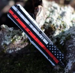 Templar Knife Small OTF Back The Red S-BTR-13-2, 2.75" 440C Satin Dagger Blade, Aluminum Zinc Handle -Knives Sales SBTR.1 57164.1604348953