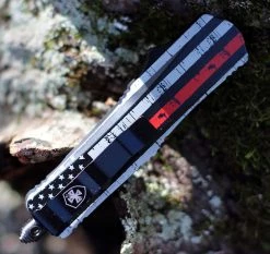 Templar Knife Small OTF Back The Red S-BTR-13-2, 2.75" 440C Satin Dagger Blade, Aluminum Zinc Handle -Knives Sales SBTR 70113.1604347262