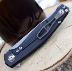 GiantMouse ACE Sonoma Frame Lock Knife, 3.3" Stonewash M390 Drop Point Blade, Black PVD Titanium Handle -Knives Sales SONOMA TI PVD.3 13128.1611763160