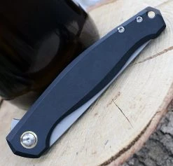 GiantMouse ACE Sonoma Frame Lock Knife, 3.3" Stonewash M390 Drop Point Blade, Black PVD Titanium Handle -Knives Sales SONOMA TI PVD.4 41259.1611763160