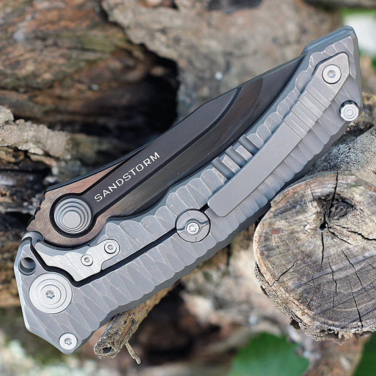 Maxace Knives Sandstorm Gray Integral Ti (4.25" M390 Black) MCS201 6 Maxace Knives Sandstorm Gray Integral Ti (4.25" M390 Black) MCS201 - Image 4
