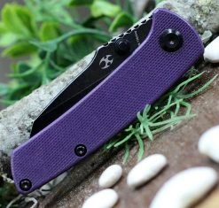 Kansept Knives T2015A6 Little Main Street Folding Knife, 2.25" 154CM Reverse Tanto Black Plain Blade, PuRple G10 Handle -Knives Sales T2015A6.3 55324.1617390656