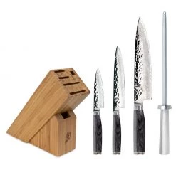 Shun Premier Grey Starter Block Set (5 pc) - PakkaWood (VG-MAX Damascus) TDMS0512G