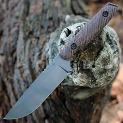 Toor Knives Field 2.0 Battleship Grey - Walnut Dynamic Fluting (4.5" CPM 154 Blk)