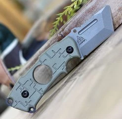 Tops Knives 208 Clipper 2CP-01, 2.25" CPM S35Vn RC 58-60 Tanto Plain Blade, OD Green G10 Handle