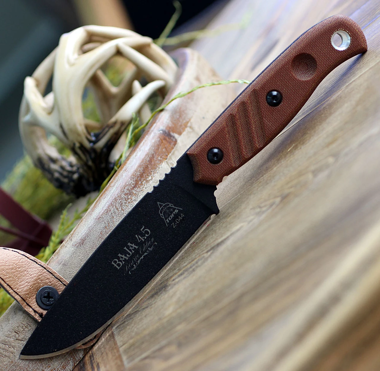 TOPS Knives Baja 4.5 Reserve Edition Tan Micarta (4" 1095 Blk) BAJA 4.5R 4 TOPS Knives Baja 4.5 Reserve Edition Tan Micarta (4" 1095 Blk) BAJA 4.5R - Image 2