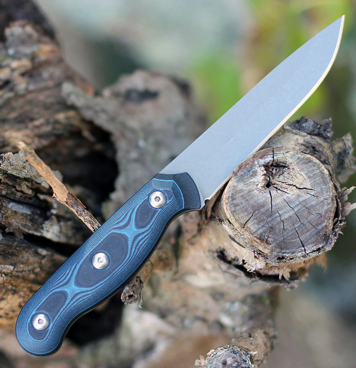 Tops Knives Dicer 4 Steak Knife DCR4-01, 4.38" CPM S35VN Tumble Blade, Blue/Black G10 Handle 4 Tops Knives Dicer 4 Steak Knife DCR4-01, 4.38" CPM S35VN Tumble Blade, Blue/Black G10 Handle - Image 2